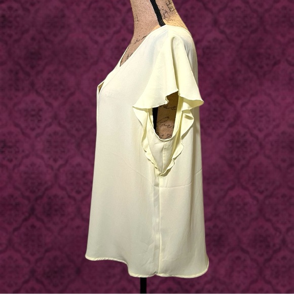 Counterparts Women's Yellow Ruffle Sleeve Top Size XL - Picture 5 of 13